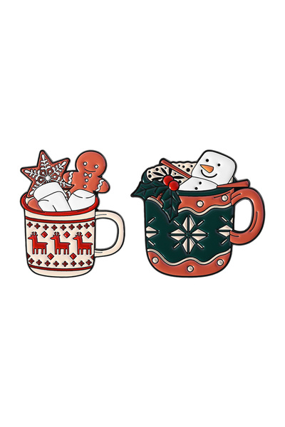 Choice11 QHXZ5028-5029 2-6Pcs/Set Cartoon Christmas Tree Santa Claus Enamel P...