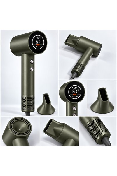 Orien HD-200 High-Speed Hair Dryer, 1600W, 110,000 RPM Brushless DC Motor, Smart LED Temperature Display, 200 Million Negative Ions, 2 Speeds & 3 Heat Settings