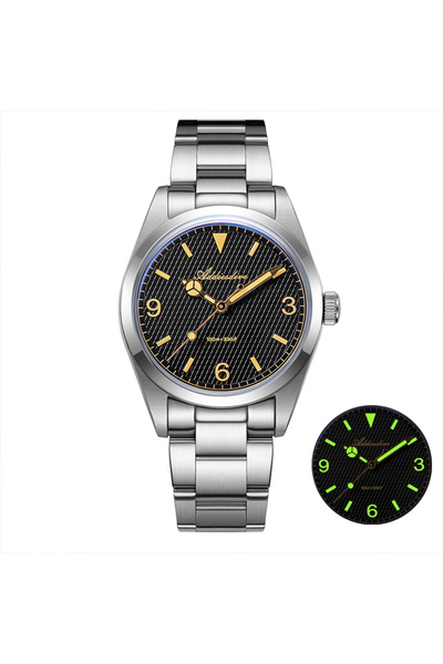 ADDIESDIVE black yellow ADDIESDIVE New Men's Analog Watch Bubble Mirror Glass...