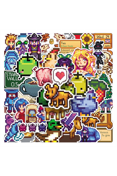 Choice1 Bandai 30PCS 10/30/50pcs Classic Pixel Game Stardew Valley Stickers F...