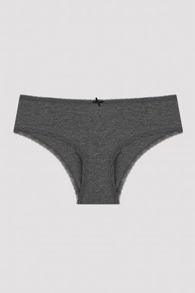 Penti Daily Lace 3'lü Pamuklu Gri Hipster Külot
