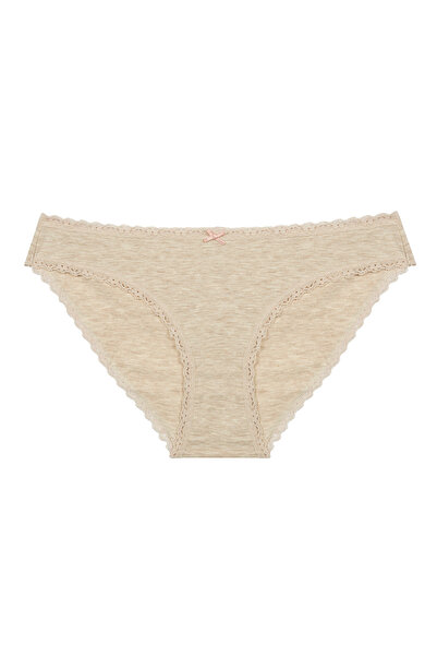 Penti Daily Lace 3'lü Pamuklu Bej Slip Külot