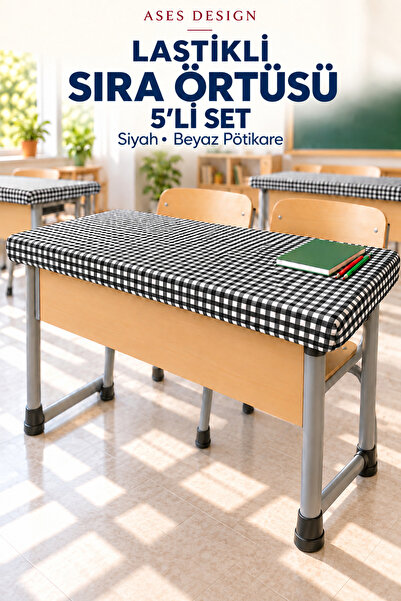 Ases Design Husa de masa elastica alb-negru 5 piese, 100x140 cm, cadou pentru...