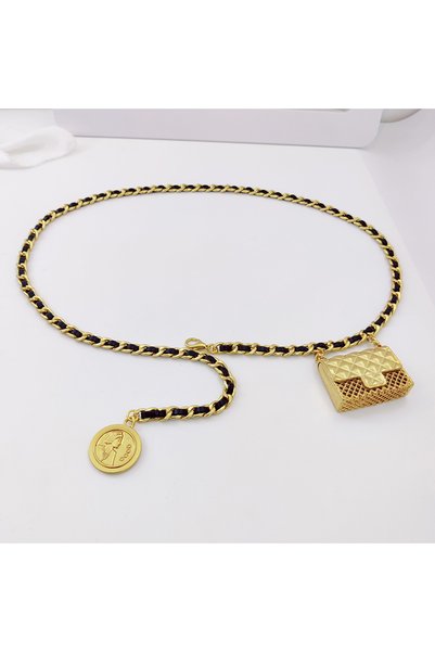 Choice 110cm gold chain belt Fashion Gold Chain Bag Belt Female Waist Punk Me...