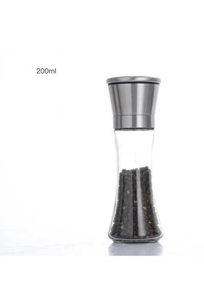Choice مطحنة فلفل يدوية من الفولاذ المقاوم للصدأ والزجاج سعة 200 مل (180/200 ...
