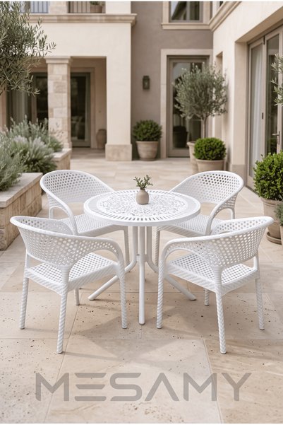 Mesamy REGNO MASA SANDALYE TAKIMI Bahçe & Balkon Seti - 4 Sandalye + 1 Masa