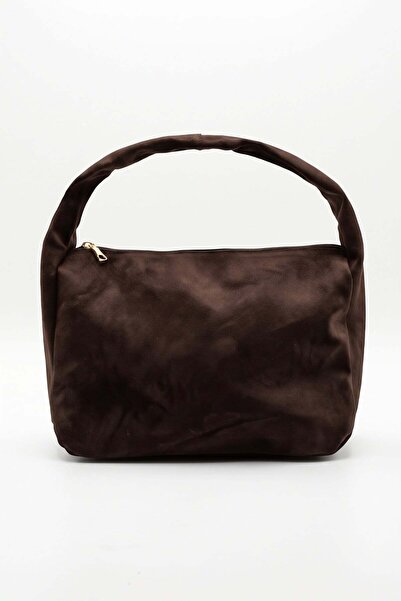 Fulla Moda Zippered Suede Handbag