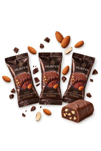 Huriva Sütlü Çikolatalı Bademli Hurma Barı 500 GR
