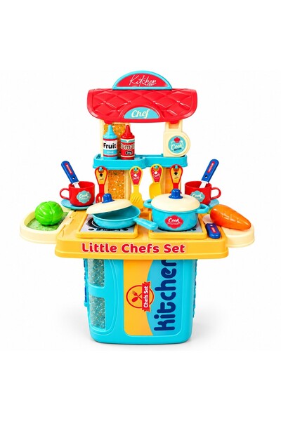 Salamandra Kids Set interactiv Bucatarie Valiza 3 in 1 de Jucarie cu accesori...