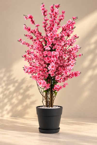 ERHAN FLOWERS ÇİÇEK & DEKORASYON Yapay Pembe Bahar Dalı Ağacı 160 cm