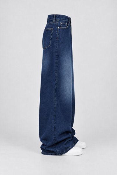 J&KSTORES Women's High Waist Washed Wide Leg Jean Trousers