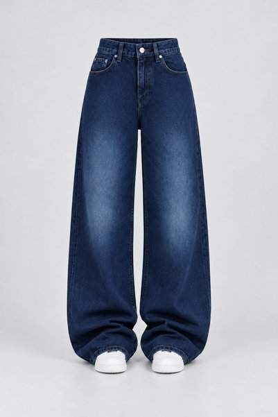 J&KSTORES Women's High Waist Washed Wide Leg Jean Trousers