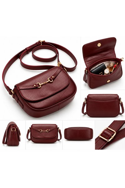 cantamella Burgundy Vintage Model Women's Crossbody Bag