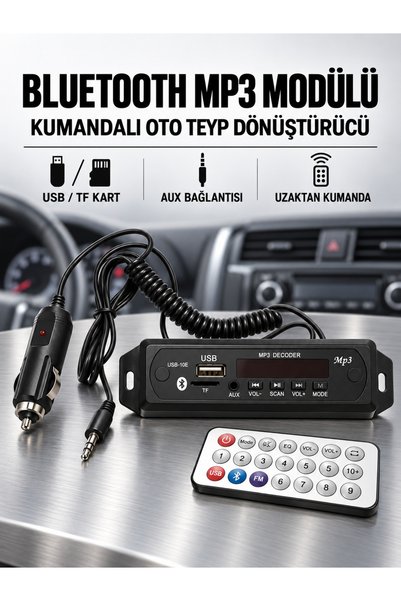 MVLH USB 402 Bluetooth Mp3 Çalar Dekoder Modülü Kumandalı Oto Teyp Dönüştürücü
