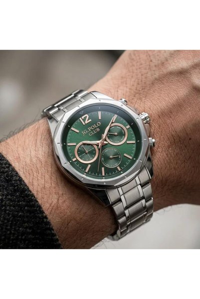 JG. Polo Club Functions Active Green Dial Steel Case Jpc.1024S04240M.44.590 M...