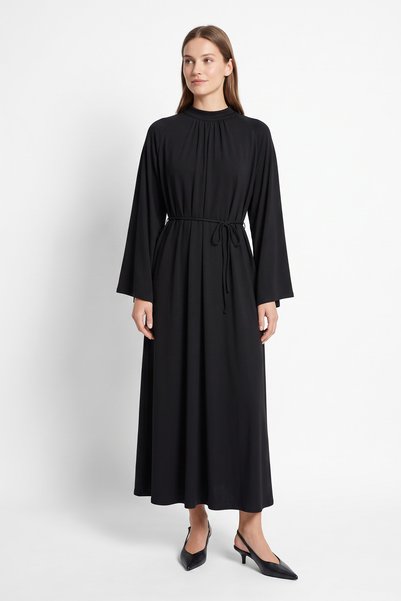 zenne Beli Lace-Up Dress 202705 - Black