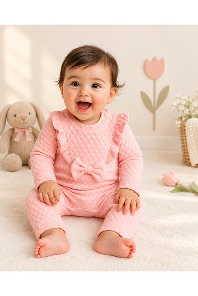 mandalinsbaby FİYONKLU KAPİTONE KIZ BEBEK TULUM