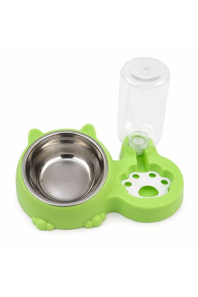 Melinova Kedi Köpek Mama Ve Su Kabı, Otomatik Suluk, Paslanmaz Çelik Evcil Ha...