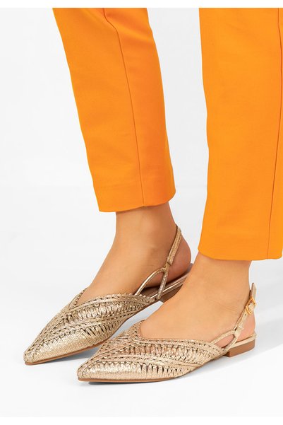B T Shoes Balerini dama Scotya aurii