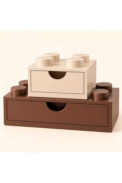 Genel Markalar İstiflenebilir Çekmeceli Makyaj ve Takı Organizeri - 2'li Set ...