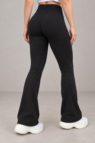 BUTİK1AVM Women's Sports Pants Spanish Style 100% Cotton Black Color