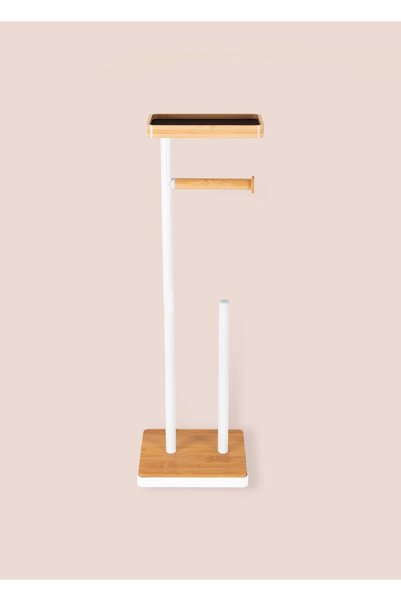 The Mia Toilet Paper Stand with Tray White Glv0757