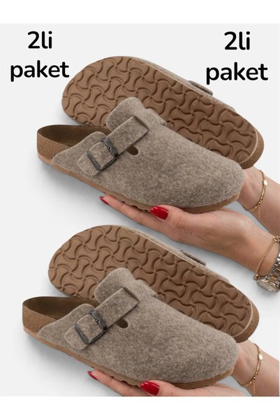 h.t. yıldız ayakkabı & terlik 2Li Ithal Unisex Konfor Model Kışlık Önü Kapalı...