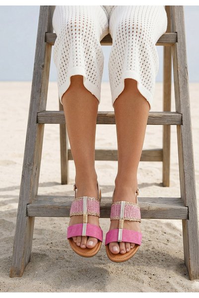 B T Shoes Sandale fara toc Almita fucsia