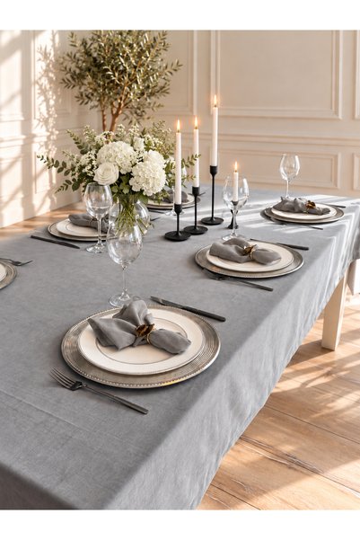 Decamor home Τραπεζομάντηλο με βελούδινη υφή σε γκρι απόχρωση (ΔΕΝ ΠΕΡΙΛΑΜΒΑΝ...