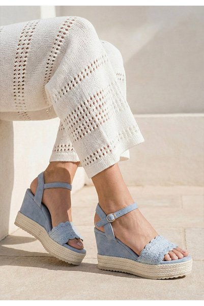 B T Shoes Sandale cu platforma Miliana bleu