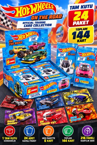 TOYFEST مجموعة بطاقات تداول ذات طابع سيارات لعبة (عبوة من 24 بطاقة - 144 بطاقة)