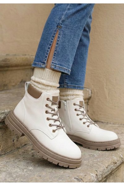 B T Shoes Bocanci dama Katavega albi