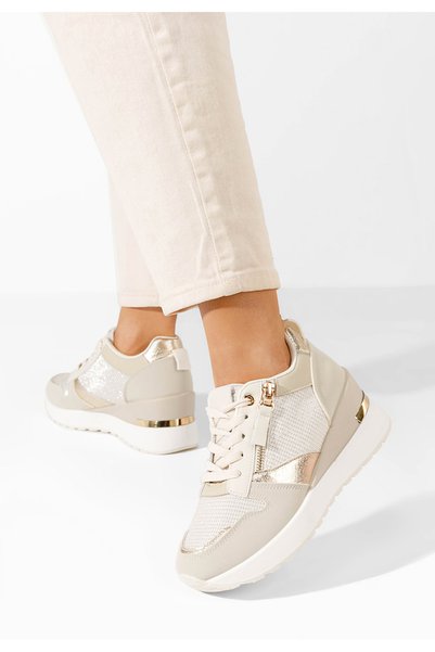 B T Shoes Sneakers cu platforma Zenna bej