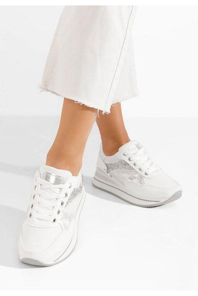 B T Shoes Sneakers cu platforma Camora albi