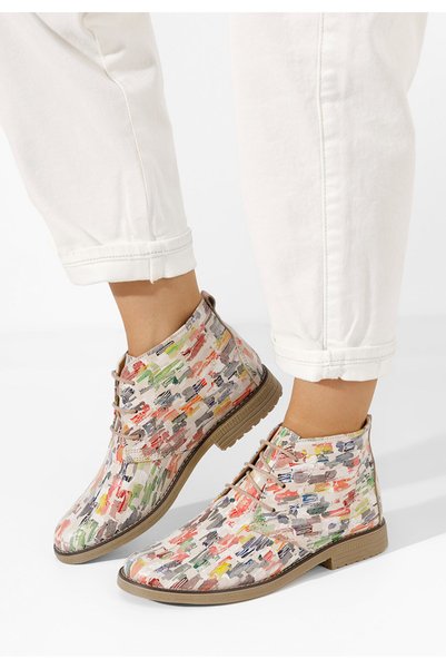 B T Shoes Ghete dama piele Kalisa V12 multicolore