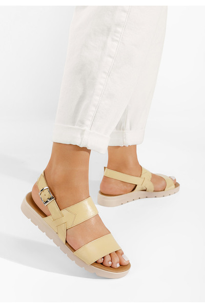 B T Shoes Sandale dama Oniega galbene