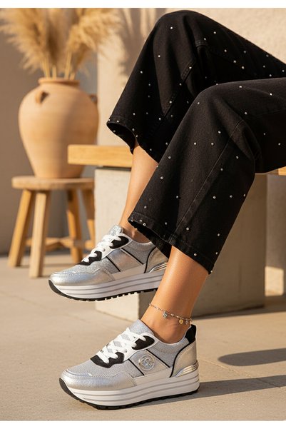 B T Shoes Sneakers cu platformă Lamisia argintii