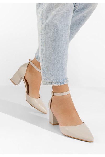 B T Shoes Pantofi cu bareta bej Alivila
