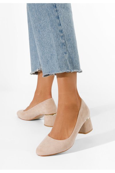 B T Shoes Pantofi cu toc gros Cabrilia kaki