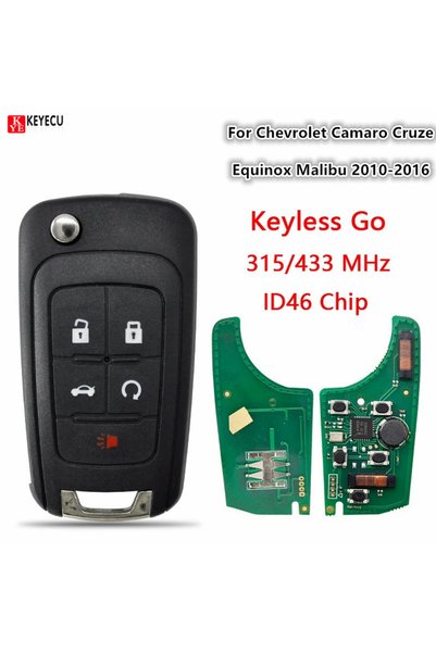 Choice مفتاح سيارة KEYECU بتردد 315 ميجاهرتز لسيارات شيفروليه كامارو، كروز، إ...