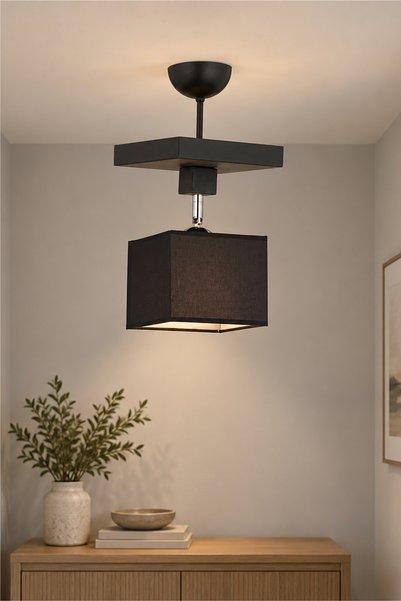 Apliqa Grande Siyah Tekli Modern Koridor Mutfak Salon Plafonyer Avize