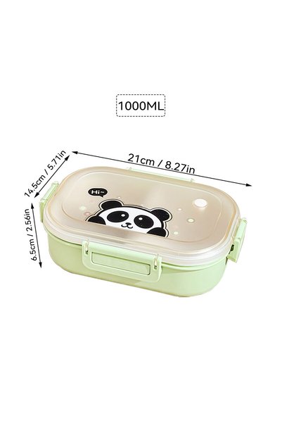 WORTHBUY 3 Green Portable Plastic Lunch Box With Detachable 3-Compartments Cu...