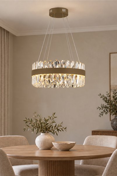 Apliqa Brampton 50'Lik Eskitme 3 Renkli 94 Watt Ledli Yemek Masası Üstü, Otur...