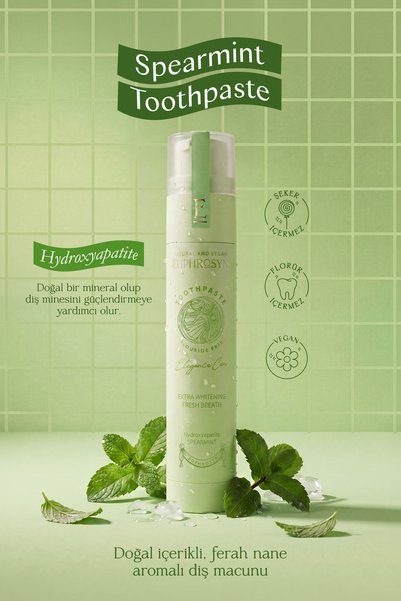 EUPHROSYN Nane Aromalı Florürsüz Hidroksiapatitli Vegan Diş Macunu 50 ml