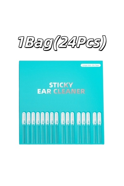 Choice 1Bag 24PCS Sticky Ear Digger Soft Head Ear Wax Cleaning Sticks Safety ...