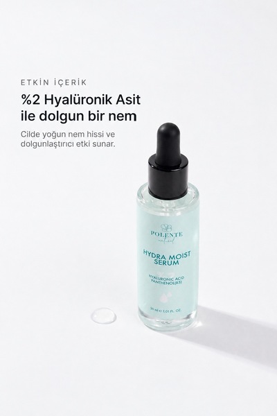 Polente Natural Hydra Moist Serum - %2 Hyalüronik Asit, Panthenol Dolgunlaştırıcı Nemlendirici Serum (30 ml)