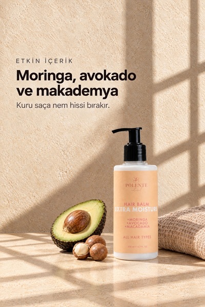 Polente Natural Yoğun Nemlendirici Saç Kremi - Tüm Saç Tipleri (200 ml)