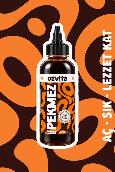 ozvita Üzüm Pekmezi %100 Üzüm Katkısız İlave Şekersiz Damlatmaz Sıkma Şişe Ka...