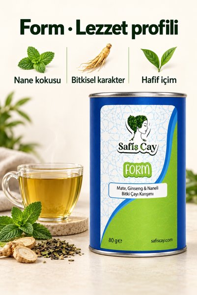 Safiş Çay Form Mate Ginseng ve Naneli Dökme Bitki Çayı Karışımı 80 g