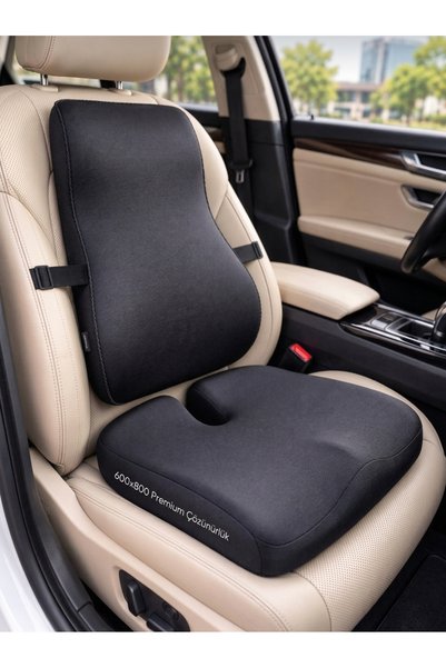 ORTOVİTA New Generation Visco Orthopedic Ergonomic Non-Slip Base Anti-Sweat Backrest and Cushion Comfortable Sitting Cushion and Backrest Set of 2